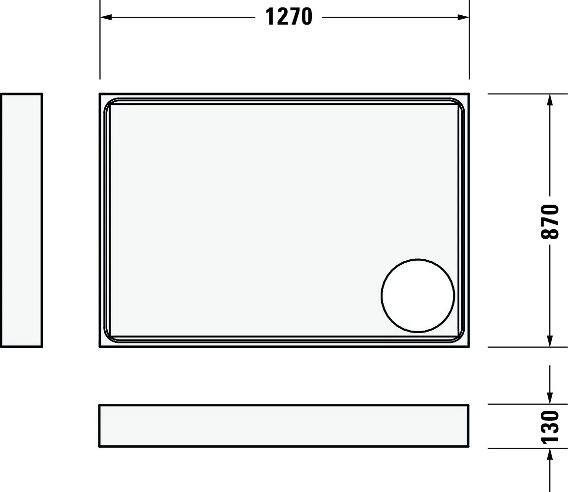 Duravit rechteck Duschwanne „Starck Slimline“ 130 × 90 cm 