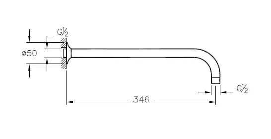 VitrA Origin Wandarm für Duschkopf mit 90 Grad Bogen Länge 35 cm, G ½", Farbe: Nickel gebürstet VitrA Origin Wandarm für Duschkopf mit 90 Grad Bogen Länge 35 cm, G ½", Farbe: Nickel gebürstet