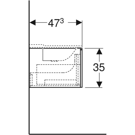 Xeno² Unterschrank für Waschtisch aus Mineralwerkstoff, mit zwei Schubladen: B=139.5cm, H=35cm, T=47.3cm, greige / lackiert matt