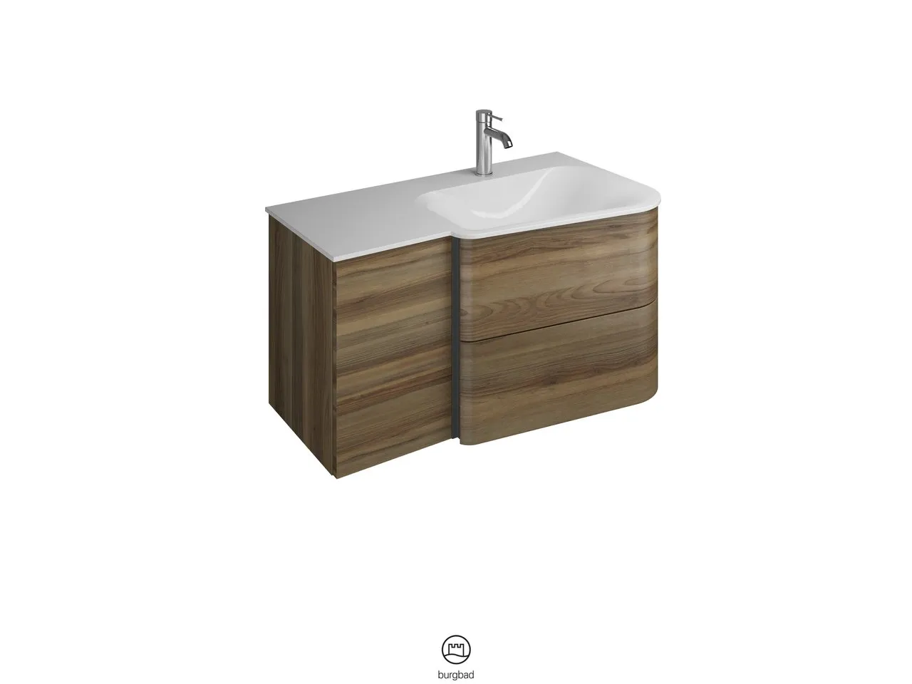 burgbad Badmöbelset „Badu“ Griffleiste, Weiß, in Weiß Matt burgbad Badmöbelset „Badu“ Griffleiste, Weiß, in Weiß Matt