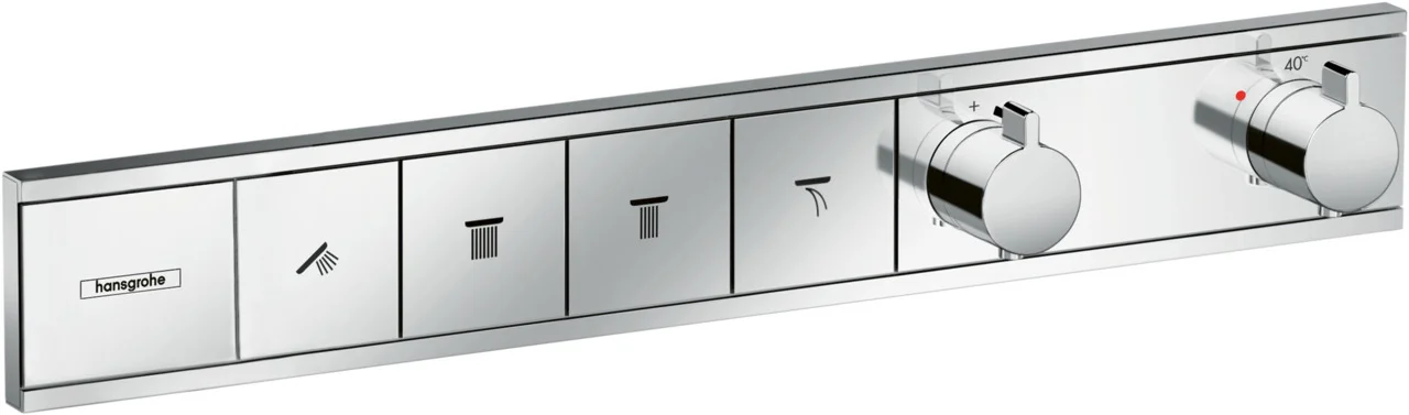 Hansgrohe RainSelect Thermostat Unterputz, Chrom, 4 Verbraucher, max. Durchflussmenge 38 l/min bei 3 bar, einstellbare Temperaturbegrenzung, Rückflussverhinderer
