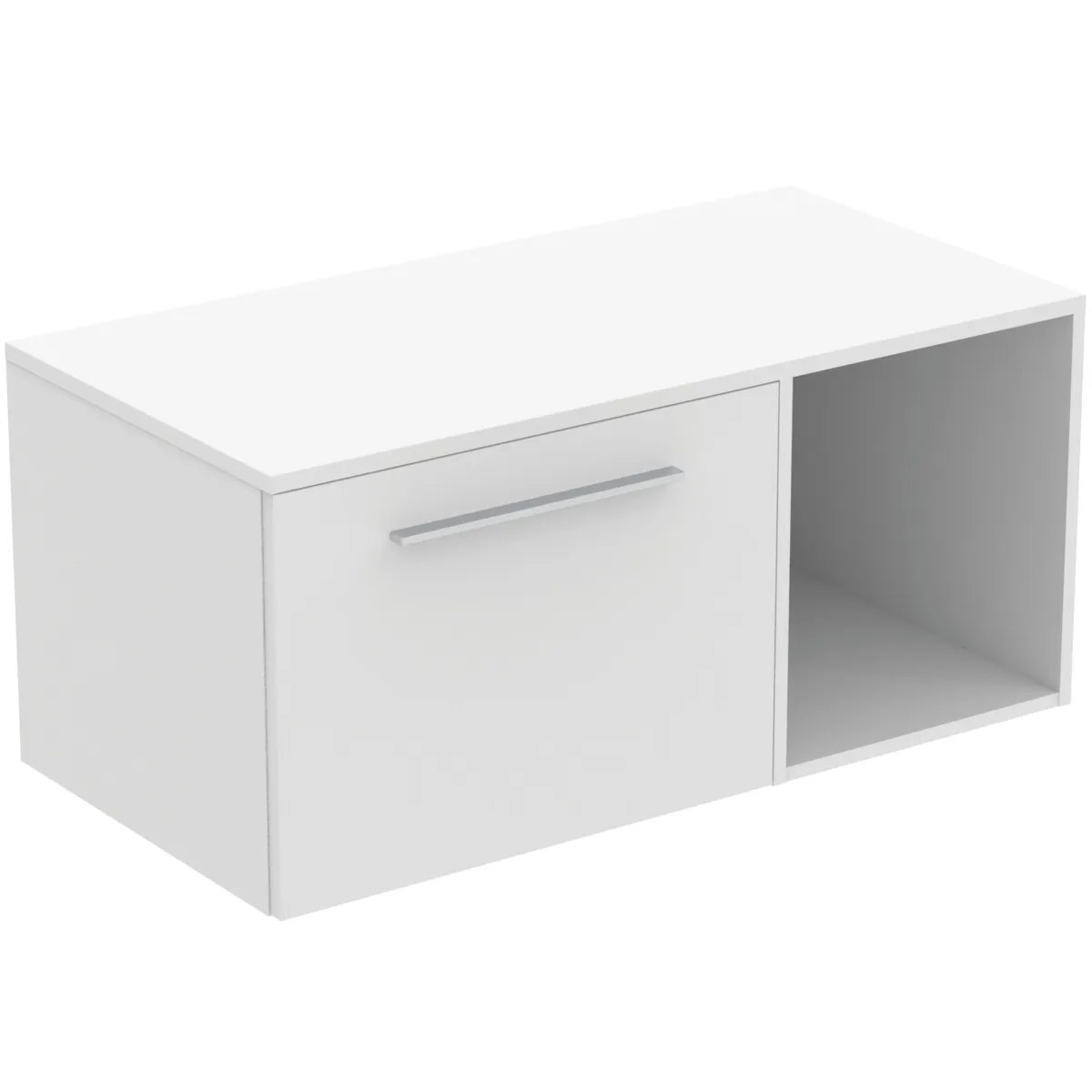 Möbel-Set 100cm i.life B 1 Auszug 1 offenes Fach Griff Chrom Weiß matt
