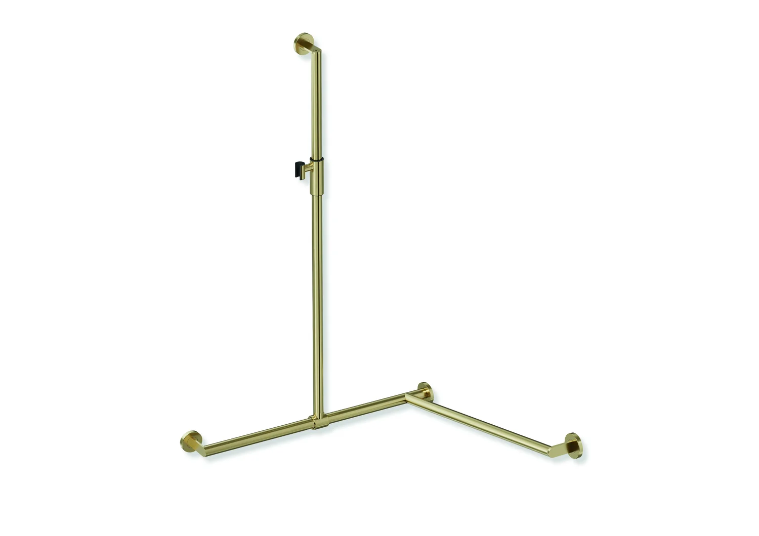 HEWI Duschhandlauf System 900 PG93, Edelstahl, PVD, verschiebbarer Brausehalter, 1250mm