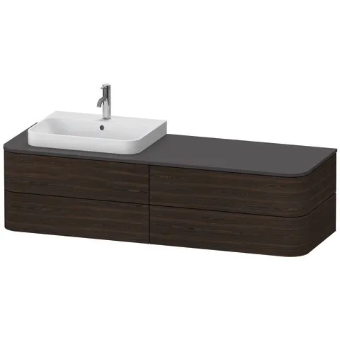 Duravit Waschtischunterschrank wandhängend „Happy D.2 Plus“ Nussbaum gebürstet