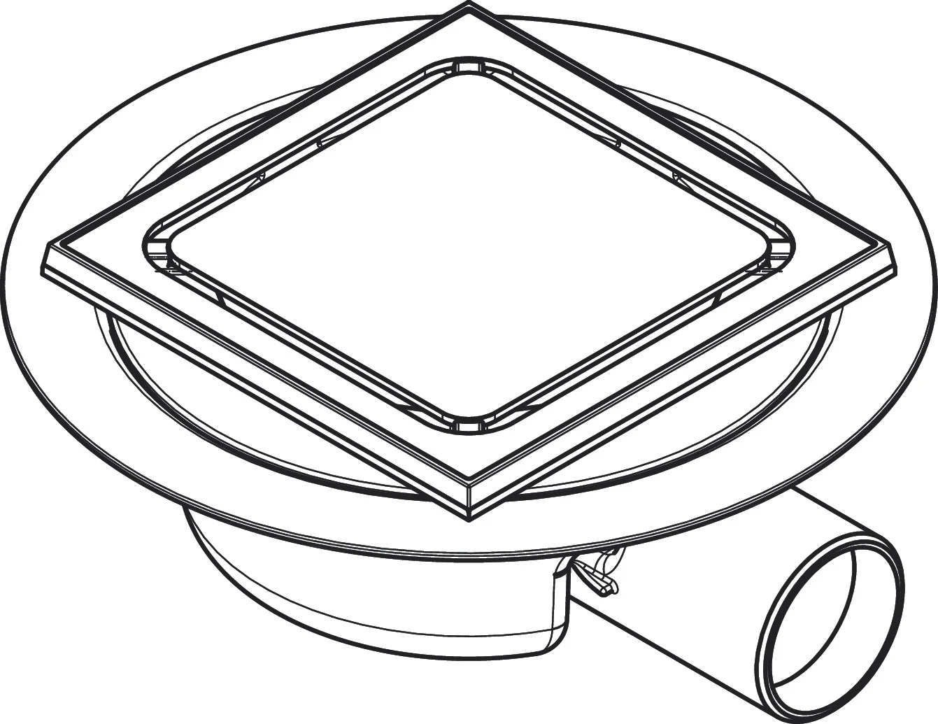 Hansgrohe RainDrain Spot Komplettset Punktablauf 150x150 mm Edelstahl V2A, waagrecht vormontiert, senkrecht einsetzbar, bis zu 35 l/min Ablaufleistung