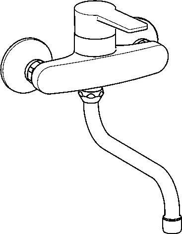 HansaTWIST Einhebelmischer Küchenarmatur HansaTWIST 0969 Chrom, Ausladung 232 mm DN15