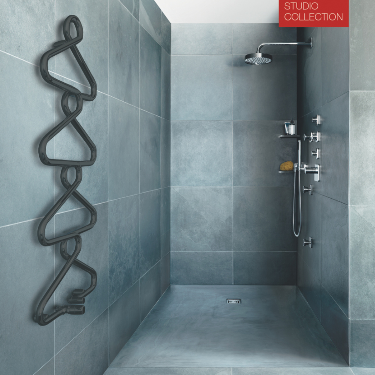 Zehnder Design-Heizkörper Archibald ABZ-120-50, Studio Collection, RAL 9016, 1230x50x525 mm, platzsparend für bis zu 4 Handtücher, Pulverlackierung