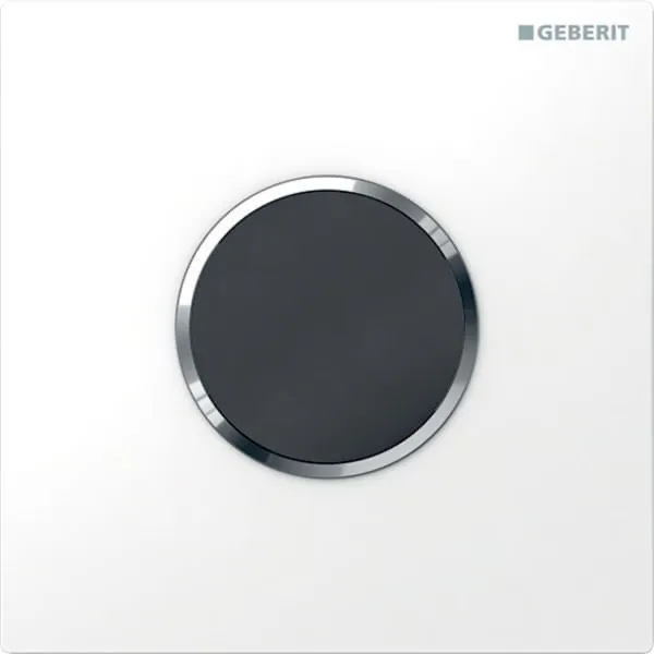 Geberit Urinalsteuerung mit elektronischer Spülauslösung in weiß / hochglanz verchromt