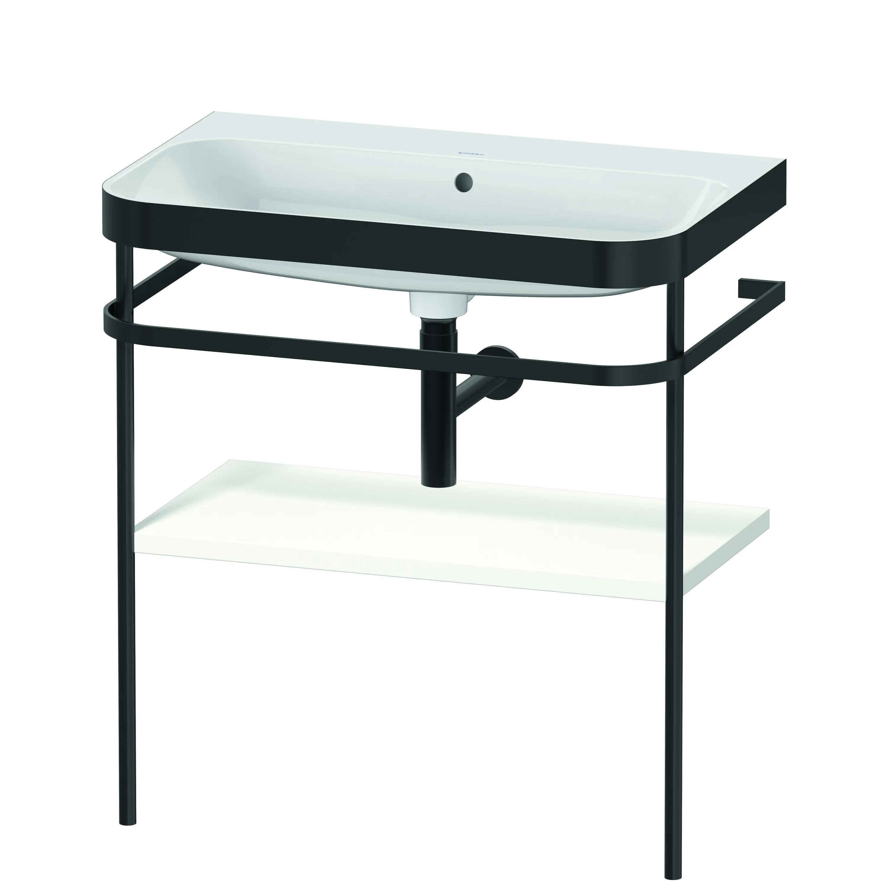 Duravit Waschtischunterschrank mit Metallkonsole „Happy D.2 Plus“ 77,5 × 85 × 49 cm in Weiß Seidenmatt Duravit Waschtischunterschrank mit Metallkonsole „Happy D.2 Plus“ 77,5 × 85 × 49 cm in Weiß Seidenmatt