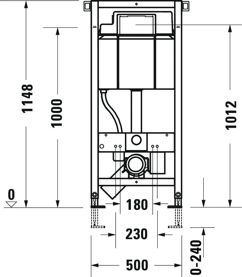 Duravit Vorwand-/Einbauelement für Toilette Installationselement Trockenbau für WC „DuraSystemInstallationselemente“ 114,8 × 50 cm in