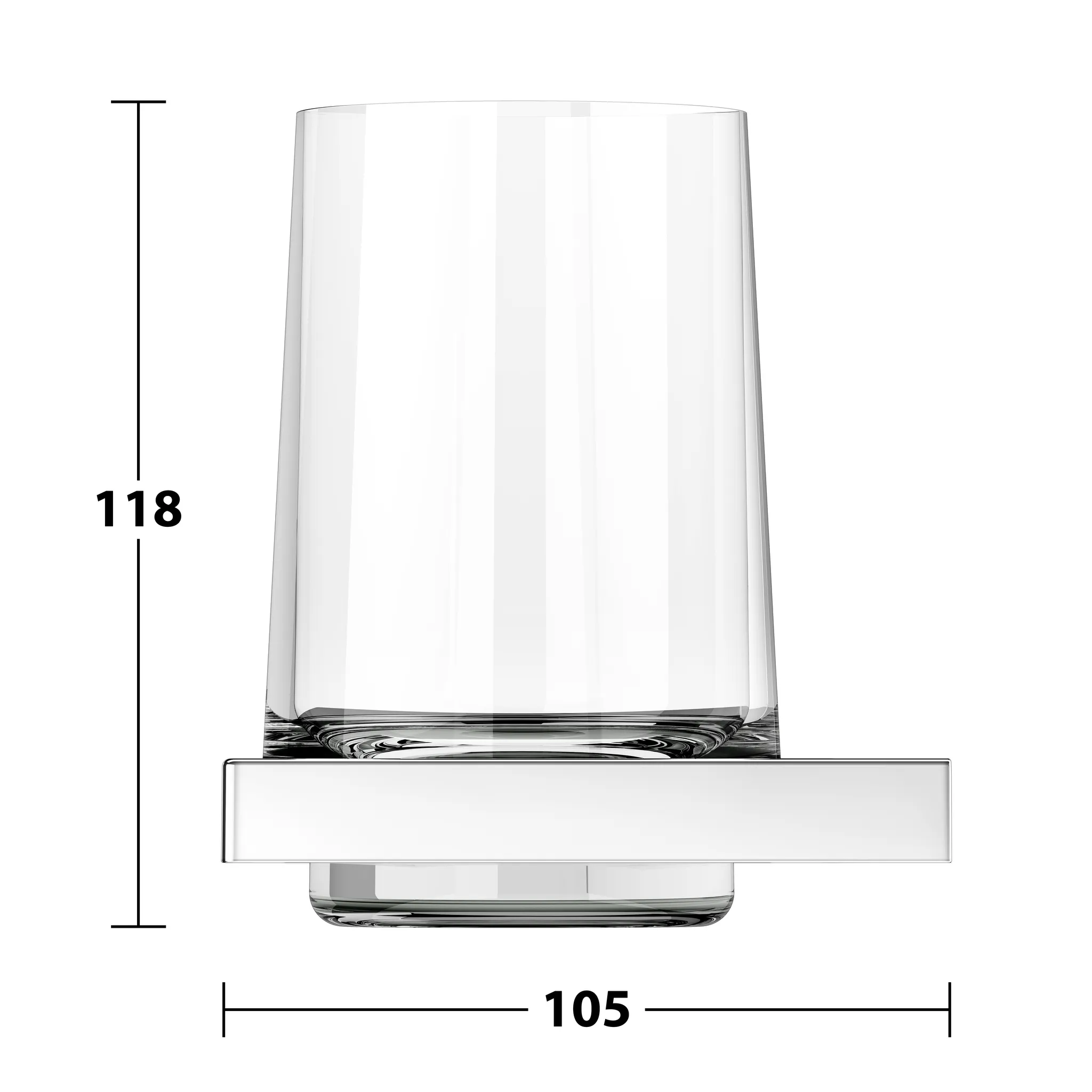 Edition 11 11150019000 Glashalter mit Echtkristall-Glas verchromt