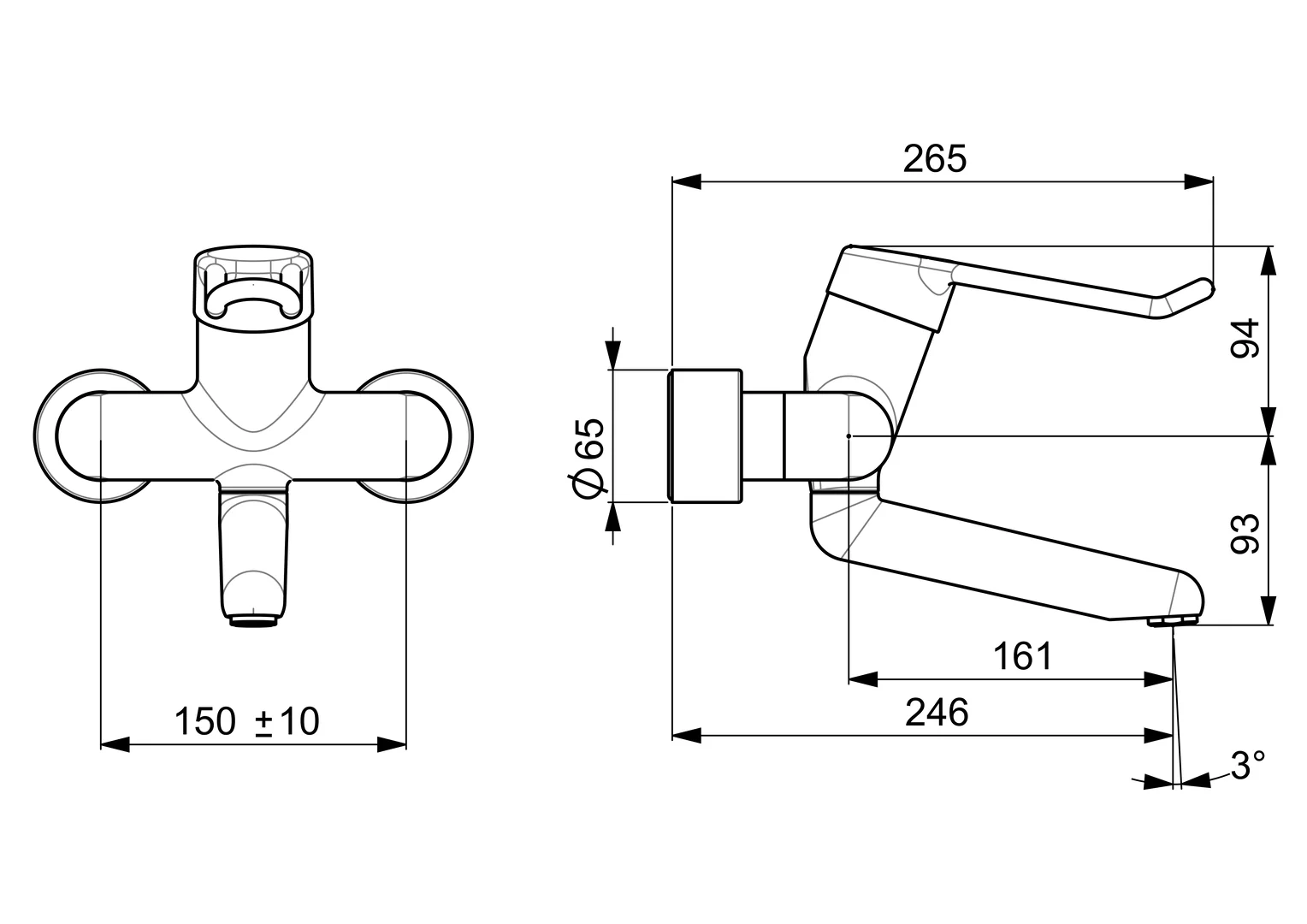 HansaMEDIPRO Einhebelmischer Waschtischbatterie Bügelhebel lang Ausladung 246 mm DN15 Chrom HansaMEDIPRO Einhebelmischer Waschtischbatterie Bügelhebel lang Ausladung 246 mm DN15 Chrom