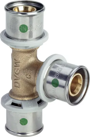 Viega „Sanfix P“ T-Stück mit 3 Muffen 25 × 16 × 25 mm Viega „Sanfix P“ T-Stück mit 3 Muffen 25 × 16 × 25 mm
