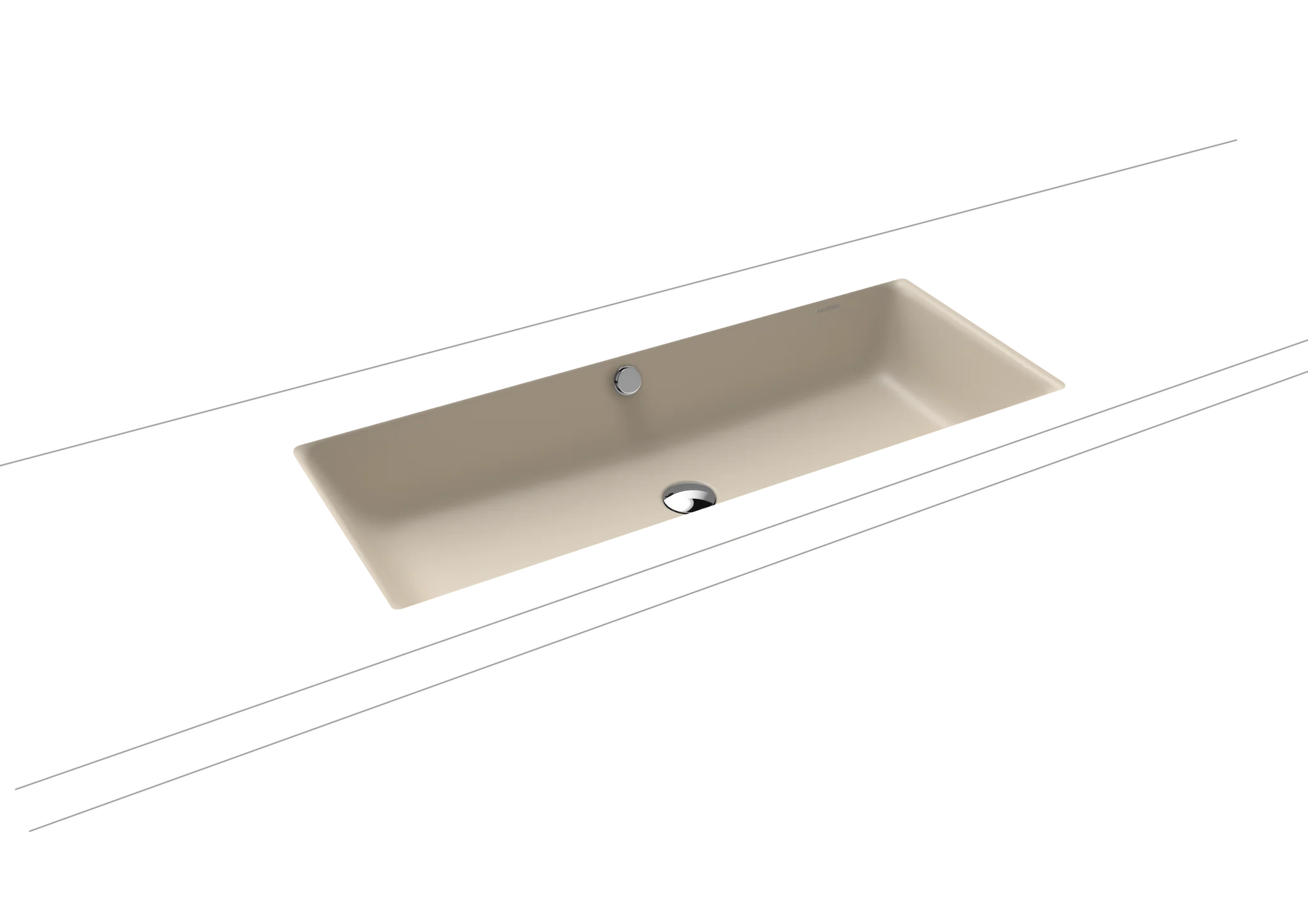 Kaldewei PURO Unterbauwaschtisch, 900x385 mm, warm beige, Perl-Effekt, Antidröhn, mit Überlauf, alpinweiß