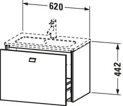 Duravit Waschtischunterschrank wandhängend „Brioso“ 62 × 44,2 × 38,9 cm in Taupe Matt