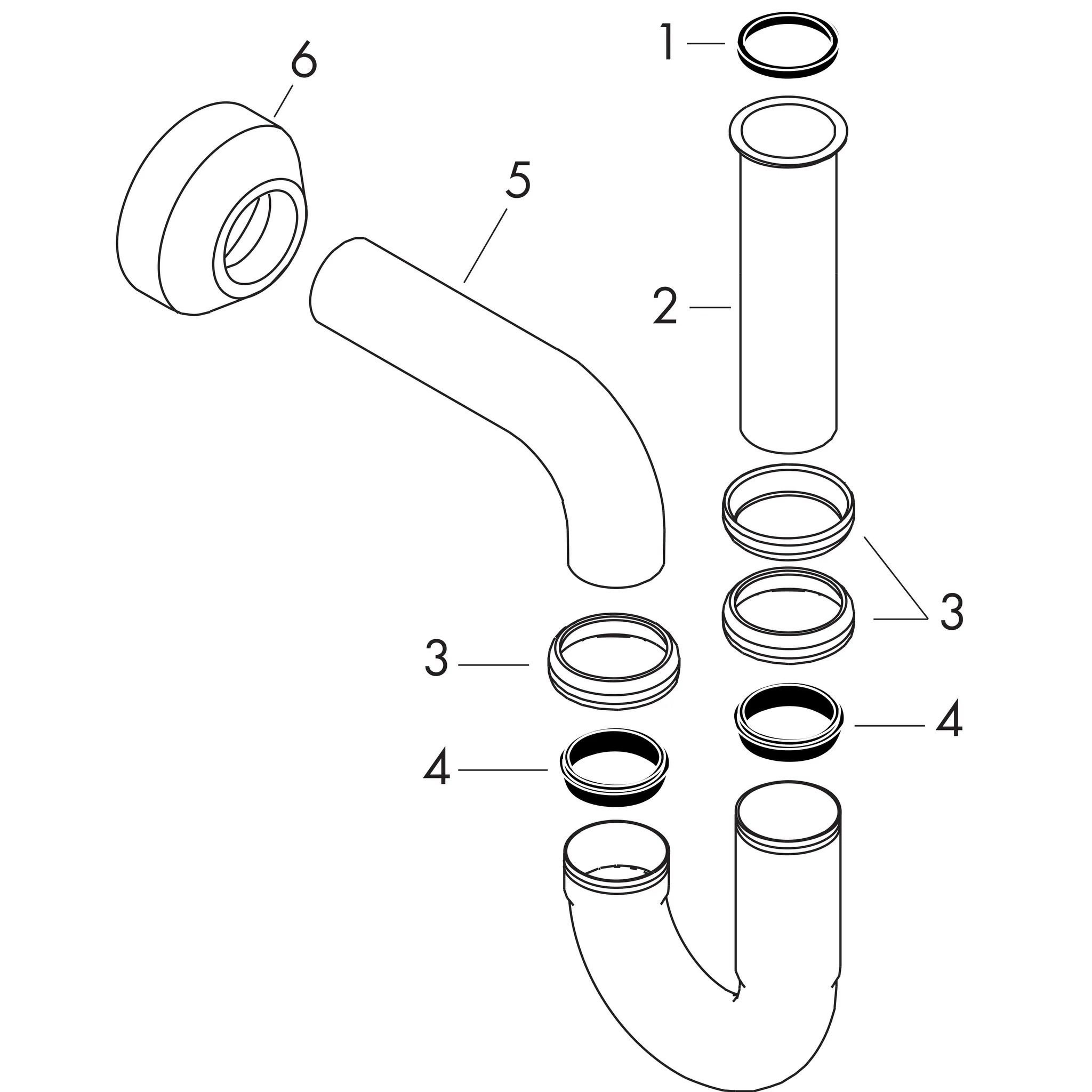 Hansgrohe Sifons Röhrensiphon DN32 inst.freundlich Chrom Hansgrohe Sifons Röhrensiphon DN32 inst.freundlich Chrom