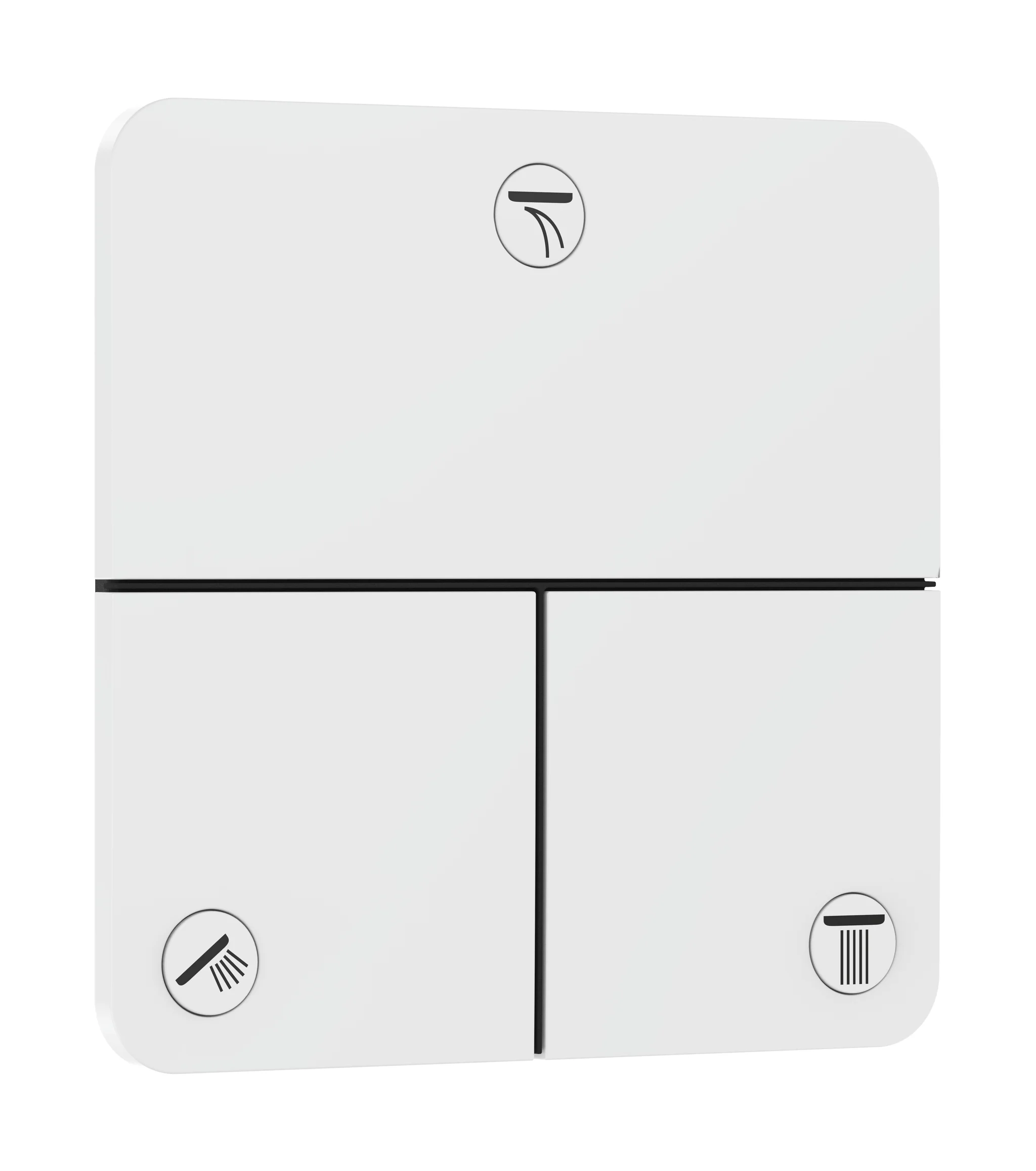 Hansgrohe ShowerSelect Comfort Q Absperrventil Unterputz, Mattweiß, 3 Verbraucher, flache Rosette, einfache Installation Hansgrohe ShowerSelect Comfort Q Absperrventil Unterputz, Mattweiß, 3 Verbraucher, flache Rosette, einfache Installation