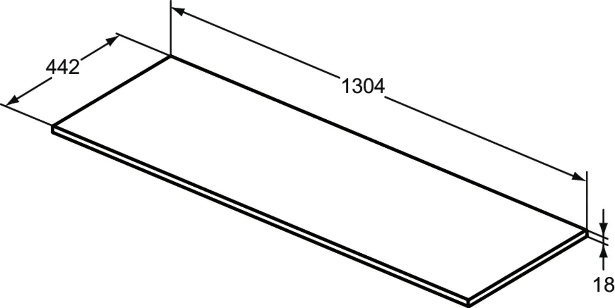 Holzkonsole Connect Air, für Unterschrank 1300mm, 1304x442x18mm, Weiß glänzend und matt