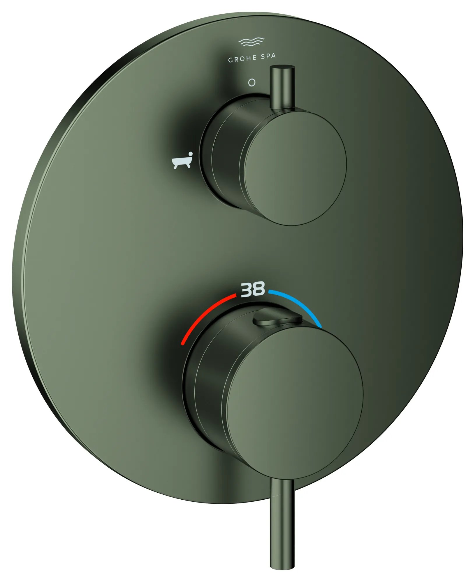 Thermostat-Wannenbatterie Atrio 24359, mit integrierter 2-Wege-Umstellung, Fertigmontageset für Rapido SmartBox, chrom