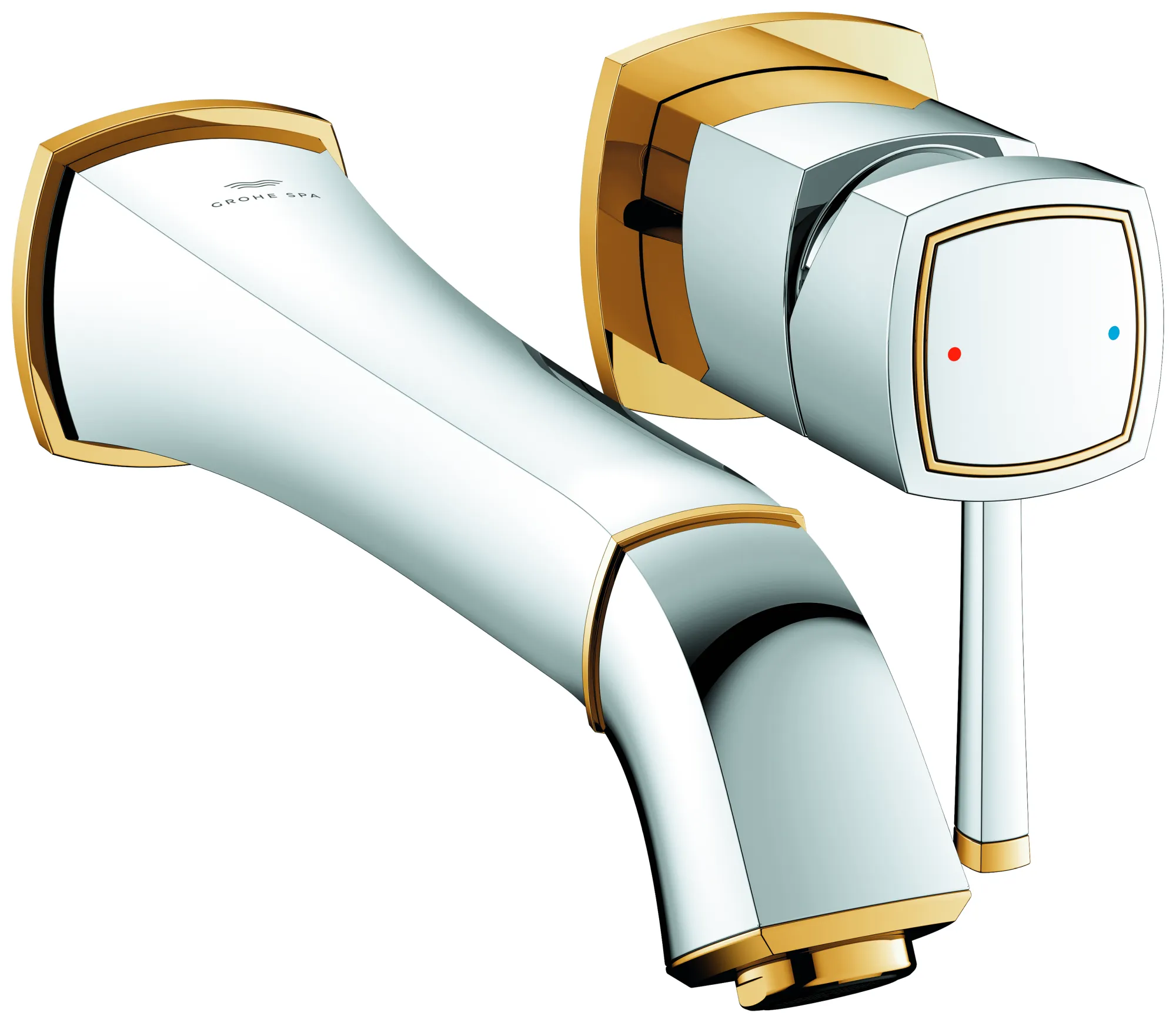 Grohe Grandera 2-Loch-Waschtischbatterie Wandmontage chrom/gold Farbe: chrom / gold Grohe Grandera 2-Loch-Waschtischbatterie Wandmontage chrom/gold Farbe: chrom / gold