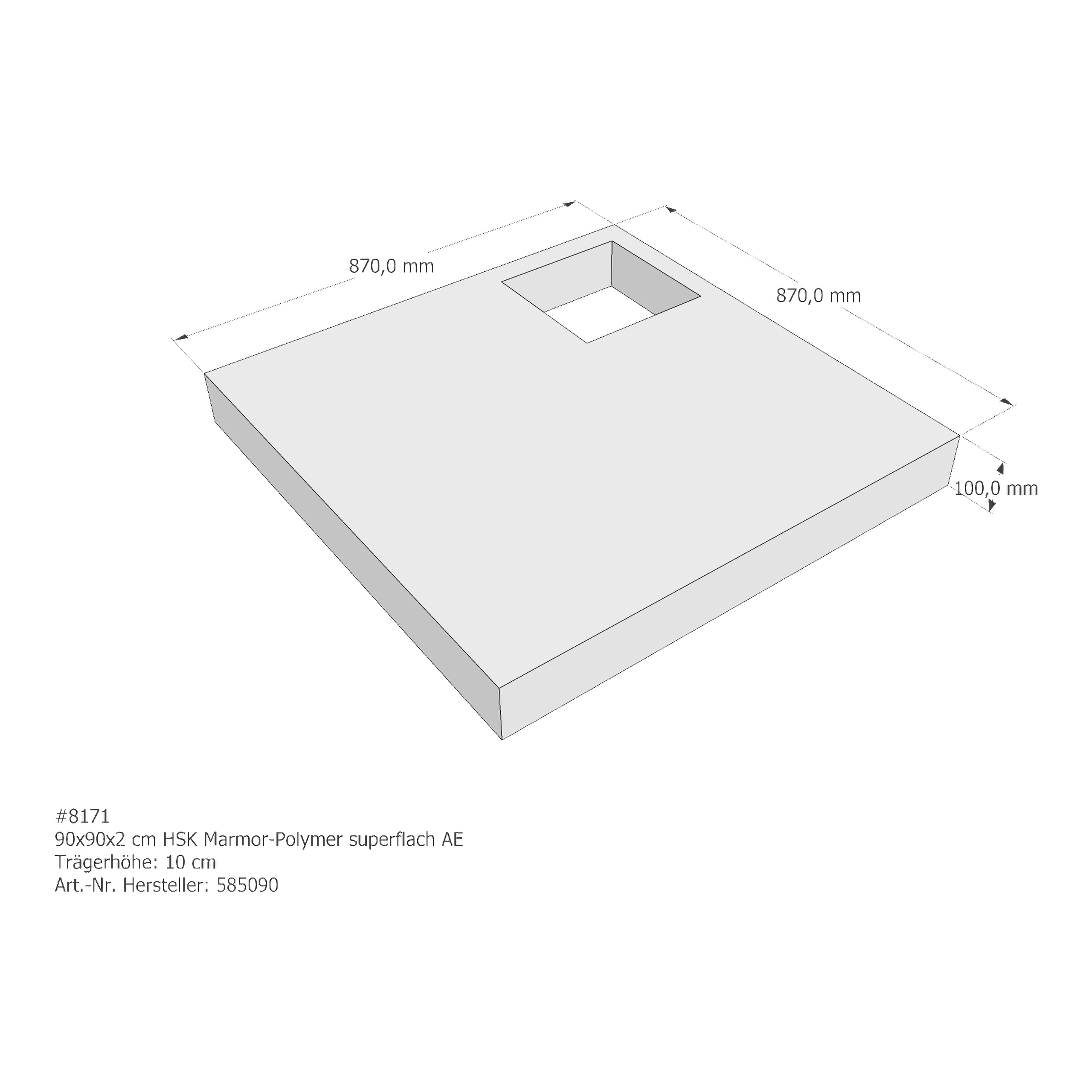Duschwannenträger für HSK Marmor-Polymer superflach 90 × 90 × 2 cm Duschwannenträger für HSK Marmor-Polymer superflach 90 × 90 × 2 cm