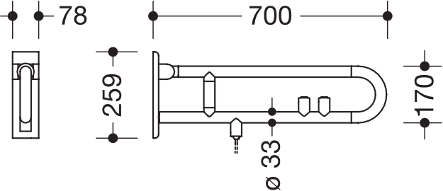 HEWI Stützklappgriff „Serie 801“