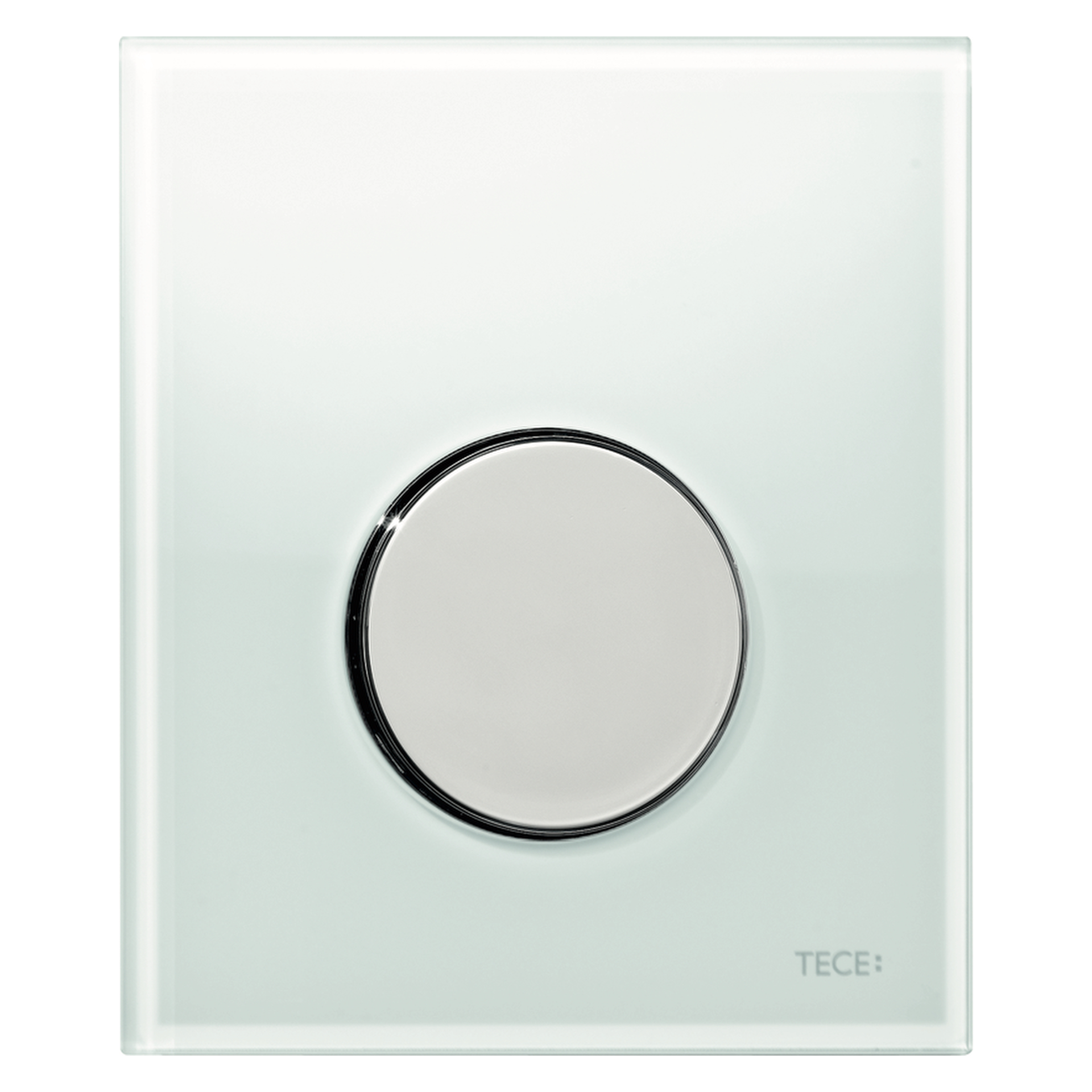TECEloop Urinal-Betätigungsplatte mit Kartusche Glas weiß Taste Chrom glänzend