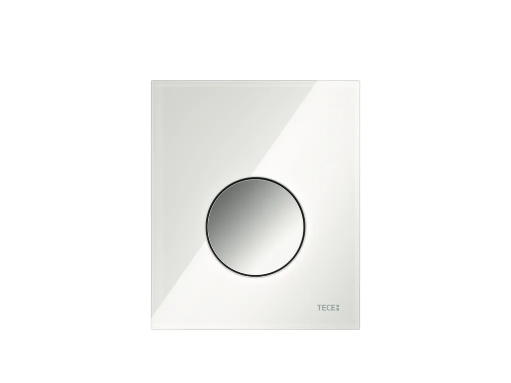 loop Urinal-Betätigungsplatte m. Kart. Gl. weiß glzd. Taste Chr. glzd. loop Urinal-Betätigungsplatte m. Kart. Gl. weiß glzd. Taste Chr. glzd.