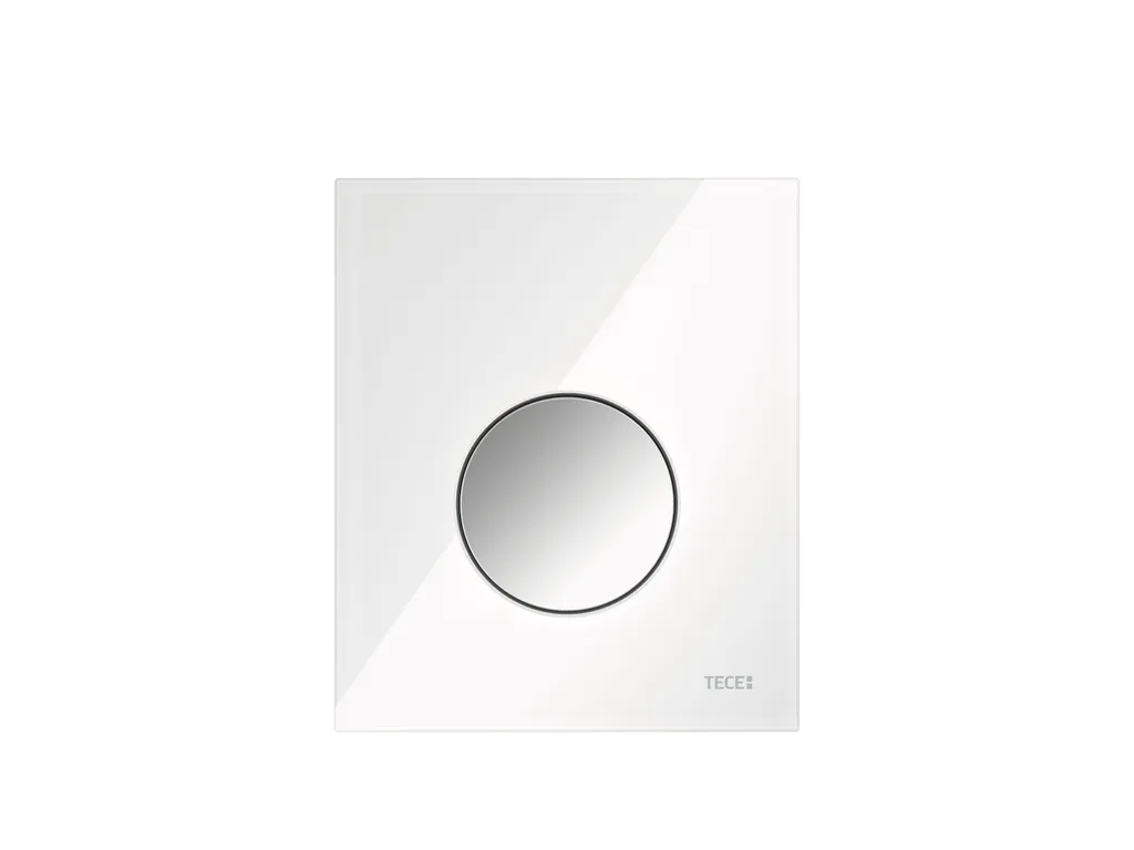 loop Urinal-Betätigungsplatte m. Kart. Gl. weiß glzd. Taste Chr. glzd. loop Urinal-Betätigungsplatte m. Kart. Gl. weiß glzd. Taste Chr. glzd.