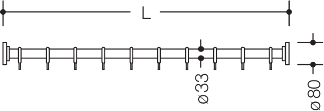 HEWI Duschvorhangstange „Serie 801“