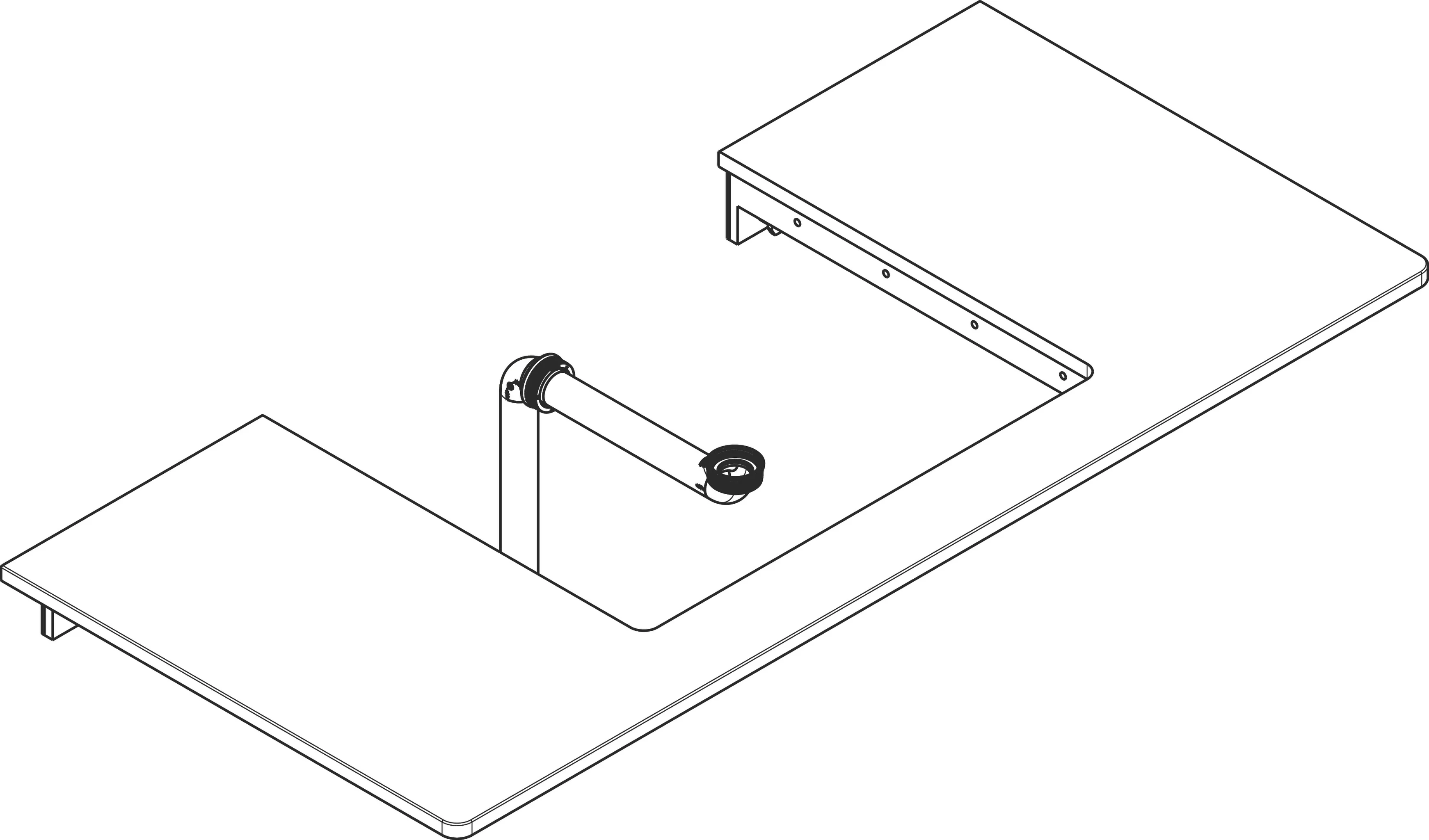 Hansgrohe Xelu Q Konsole, mittiger Ausschnitt für Aufsatzwaschtisch geschliffen, 1.180 x 540 mm, Weiße Hochglanz, 16 mm Materialstärke