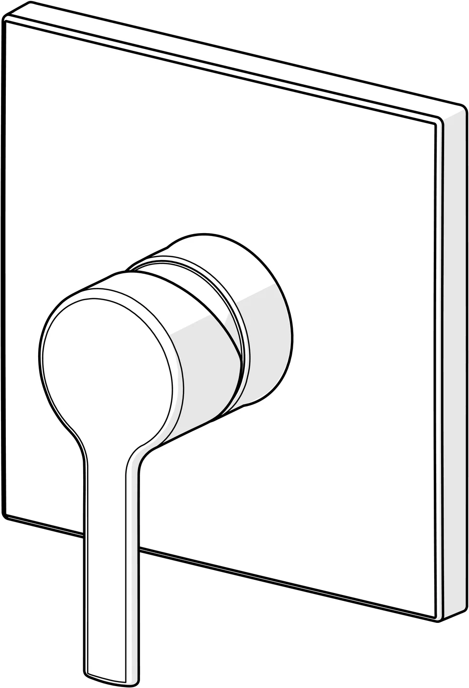 HansaRONDA Duscharmatur Hansaronda neu Einhebelmischer Fertigmontageset für Brausebatterie 8386 Rosette eckig Chrom