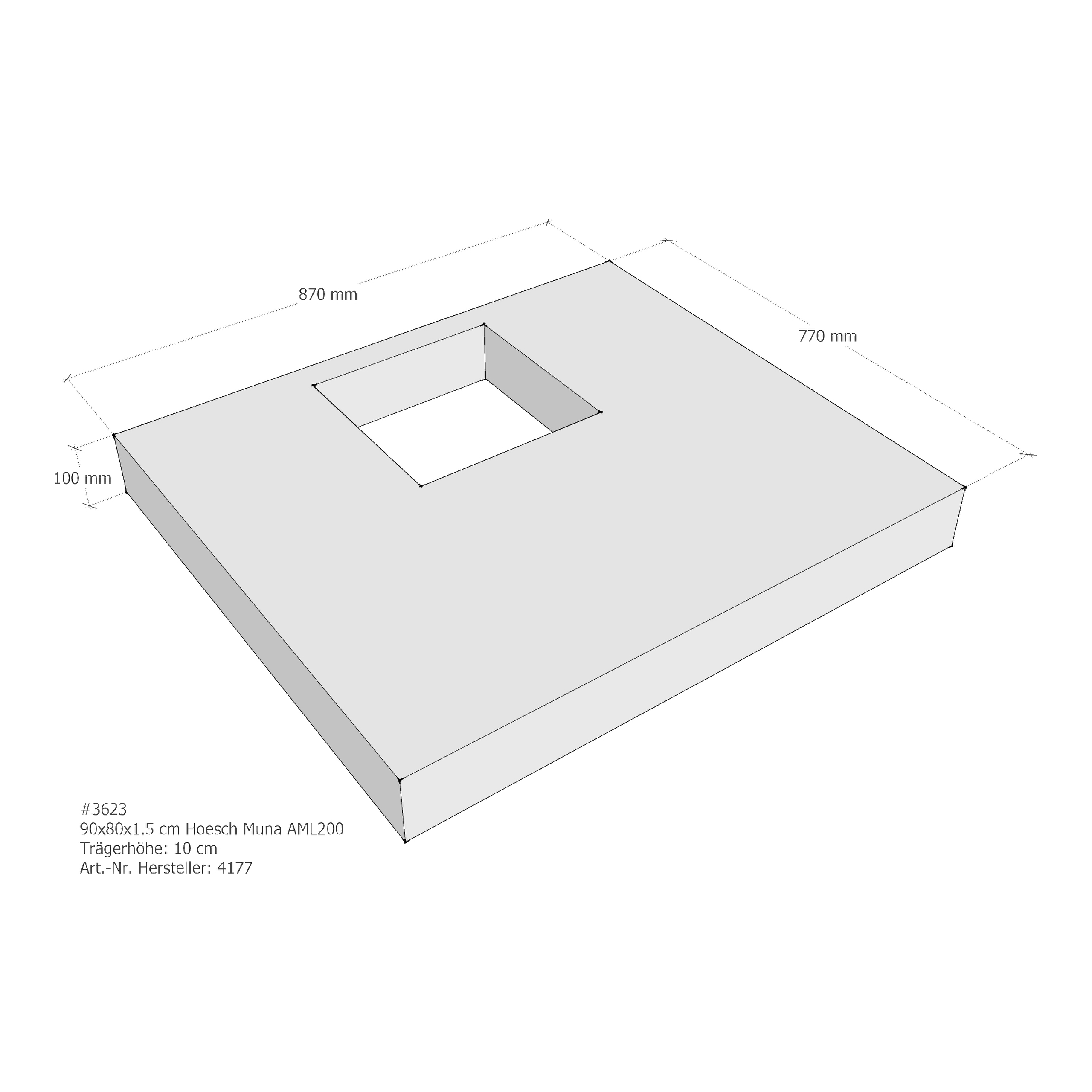 Duschwannenträger für Hoesch Muna 90 × 80 × 1,5 cm Breite: 80 cm / Länge: 90 cm Duschwannenträger für Hoesch Muna 90 × 80 × 1,5 cm Breite: 80 cm / Länge: 90 cm