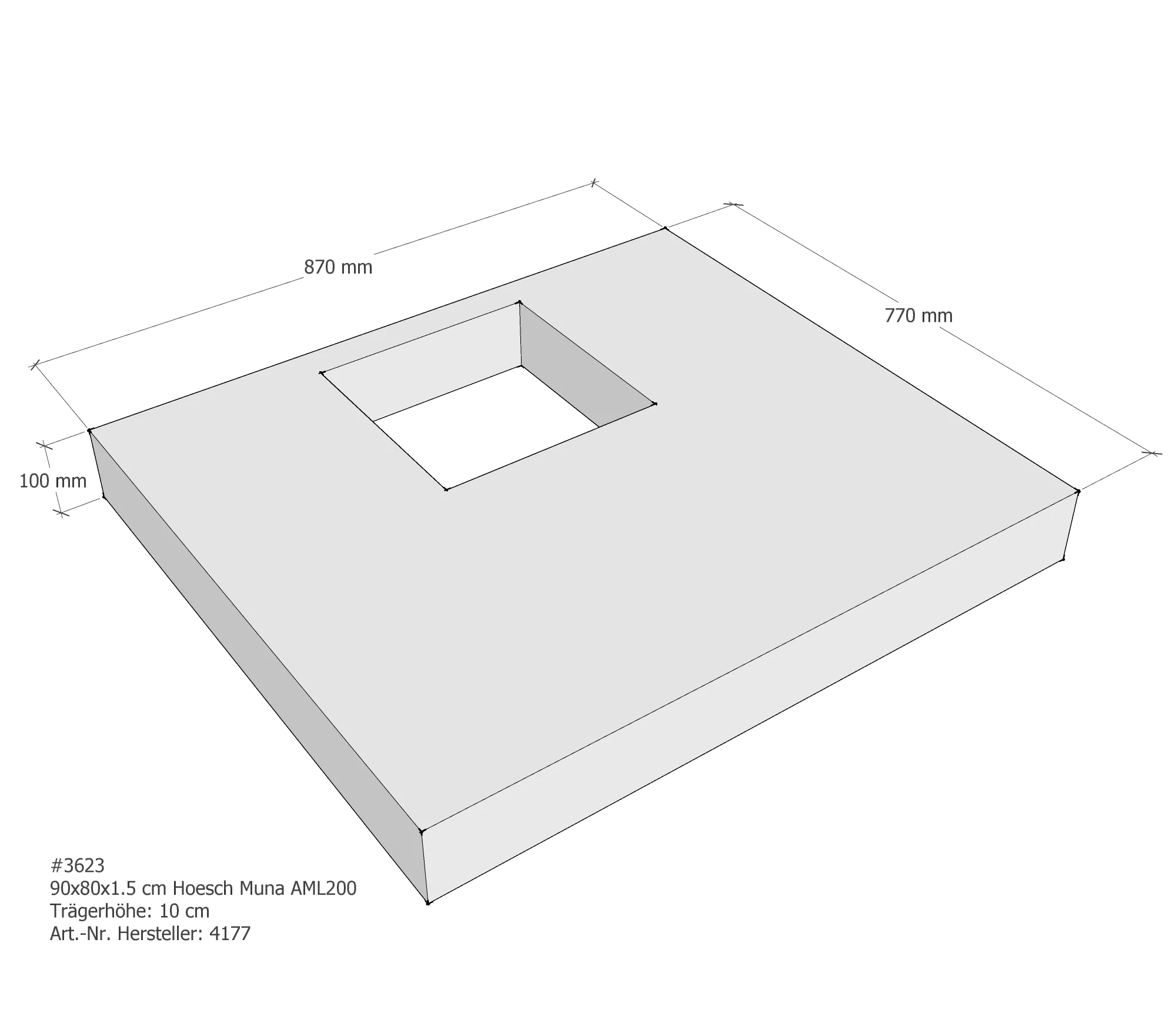 Duschwannenträger passend für Hoesch Muna 90 × 80 × 1,5 cm Duschwannenträger passend für Hoesch Muna 90 × 80 × 1,5 cm