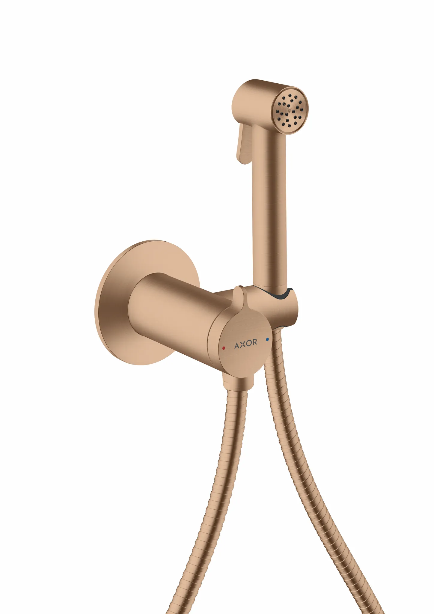 Hansgrohe AXOR Bidette Showers Handbrause, Brushed Red Gold, Brauseschlauch 1.250 mm, 28 mm Brausekopfgröße