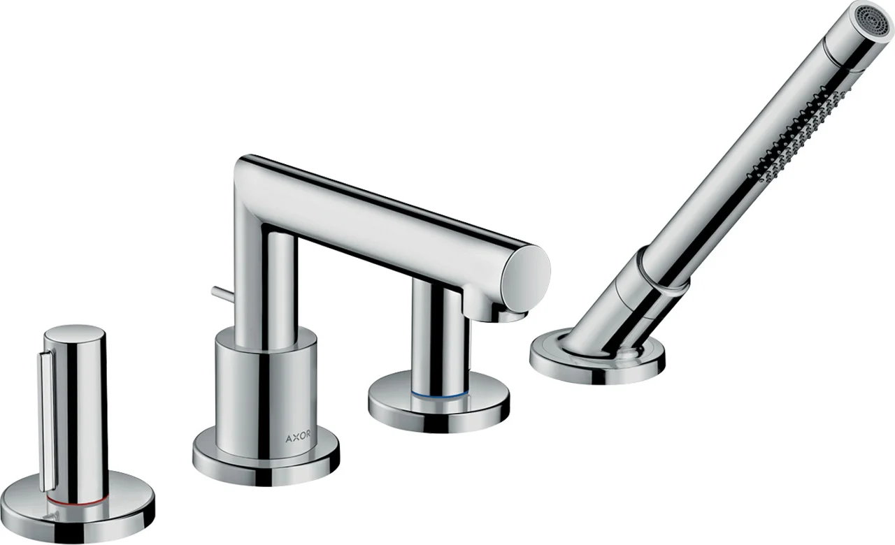 Hansgrohe AXOR Uno 4-Loch Wannenrandarmatur mit Zerogriffen, Chrom, Ausladung 152 mm