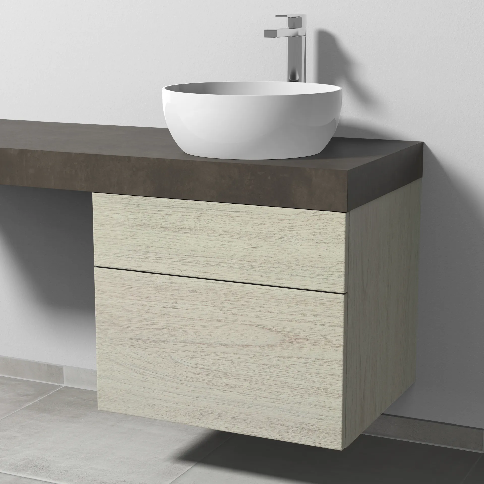 Sanipa Waschtischunterschrank „2morrow“ 600 × 510 × 520 mm in White Oak Sanipa Waschtischunterschrank „2morrow“ 600 × 510 × 520 mm in White Oak