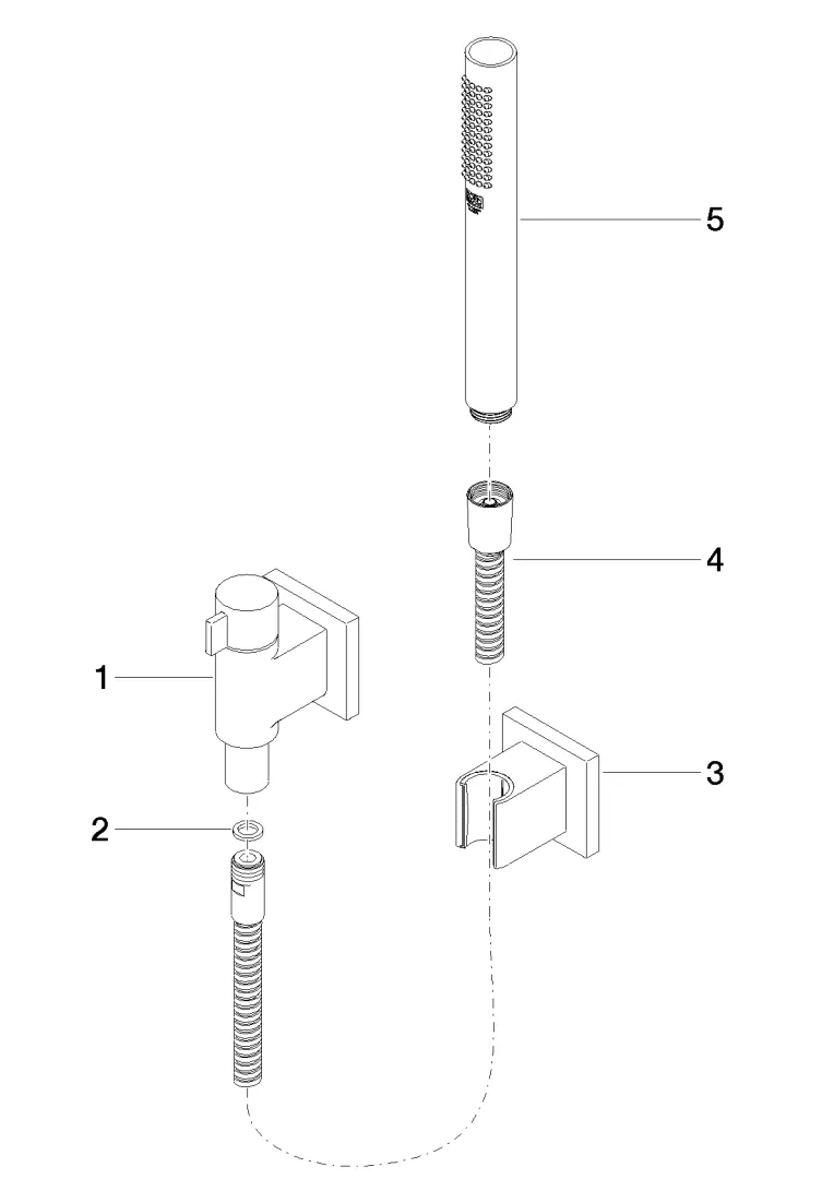 Schlauchbrausegarnitur mit Einzelrosetten mit Mengenregulierung SERIENSPEZIFISCH Chrom 27809985 Schlauchbrausegarnitur mit Einzelrosetten mit Mengenregulierung SERIENSPEZIFISCH Chrom 27809985