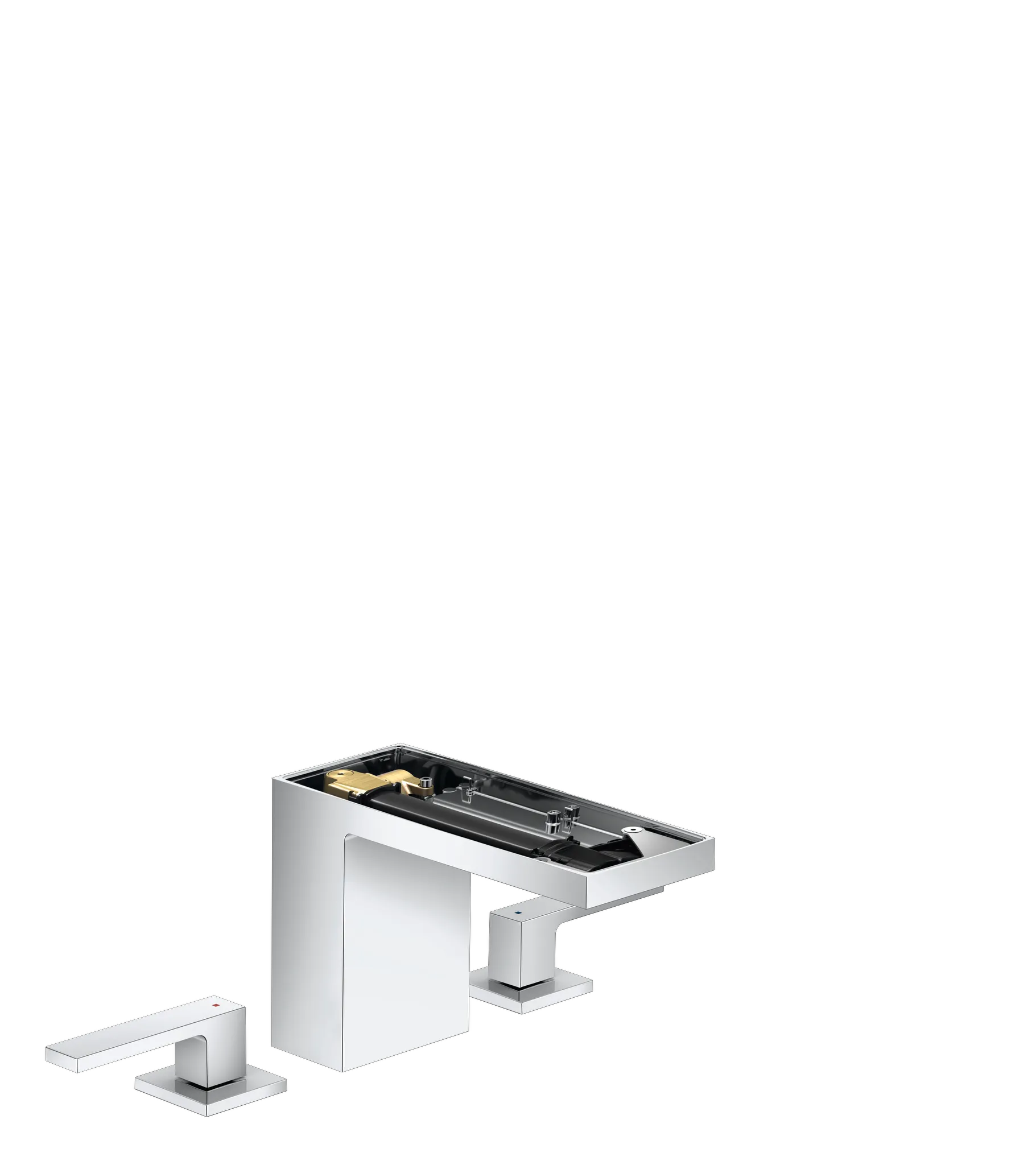 Hansgrohe AXOR MyEdition 3-Loch Waschtischarmatur 110 mit Push-Open Ablaufgarnitur Chrom Hansgrohe AXOR MyEdition 3-Loch Waschtischarmatur 110 mit Push-Open Ablaufgarnitur Chrom