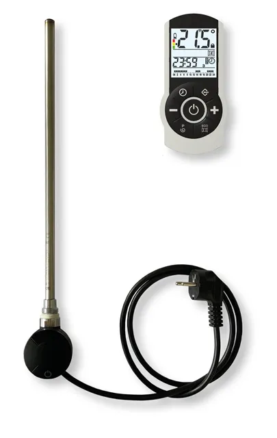 Heizstab Serie T mit Raumtemperaturregler Schwarz samtmatt, inklusive IR Fernbedienung, 230 V, 700 W