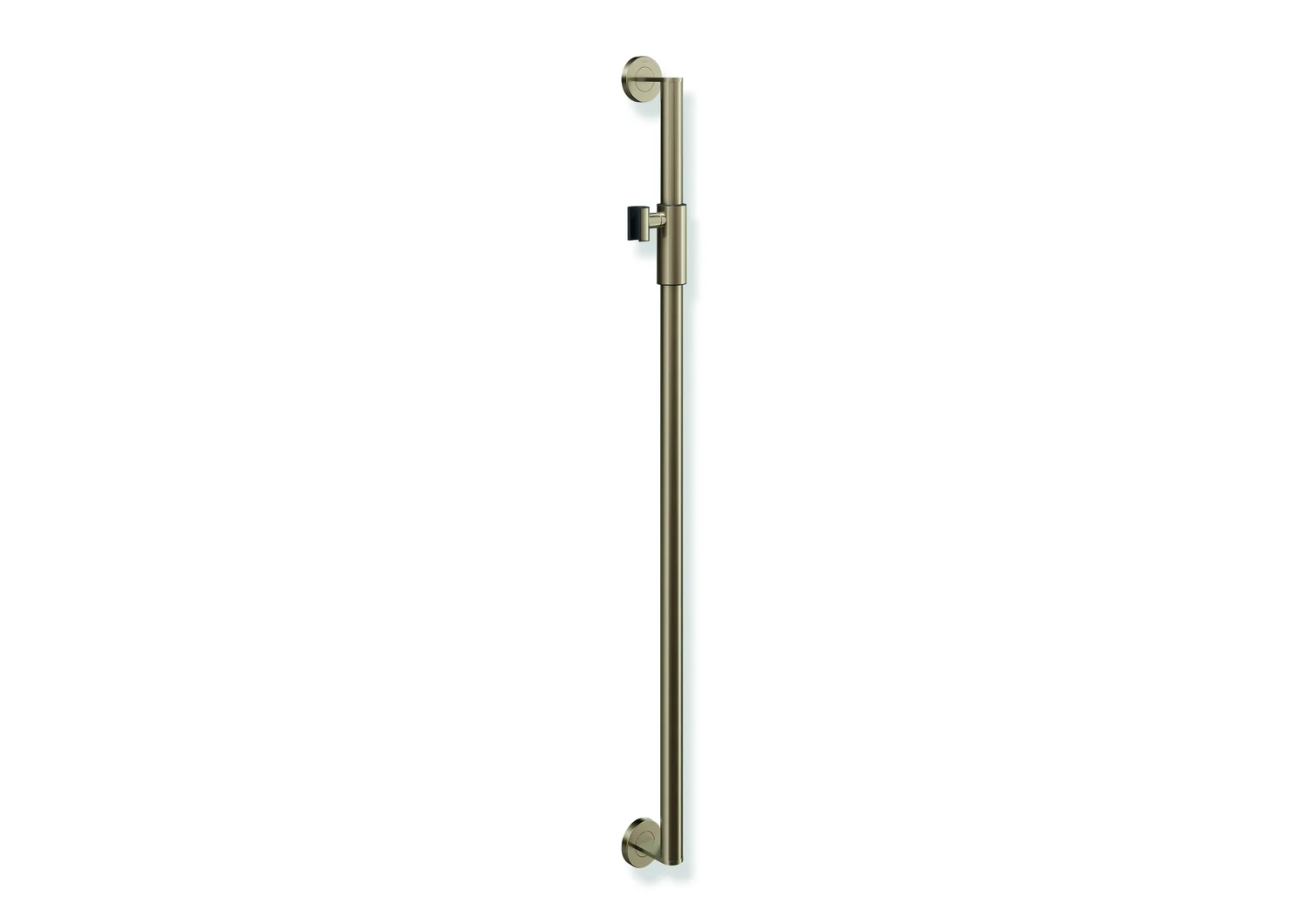 HEWI Brausehalterstange System 900, Edelstahl PVD, Achsmaß 1.100 mm, Ø 32 mm, magnetischer Brausehalter, Bronze gebürstet