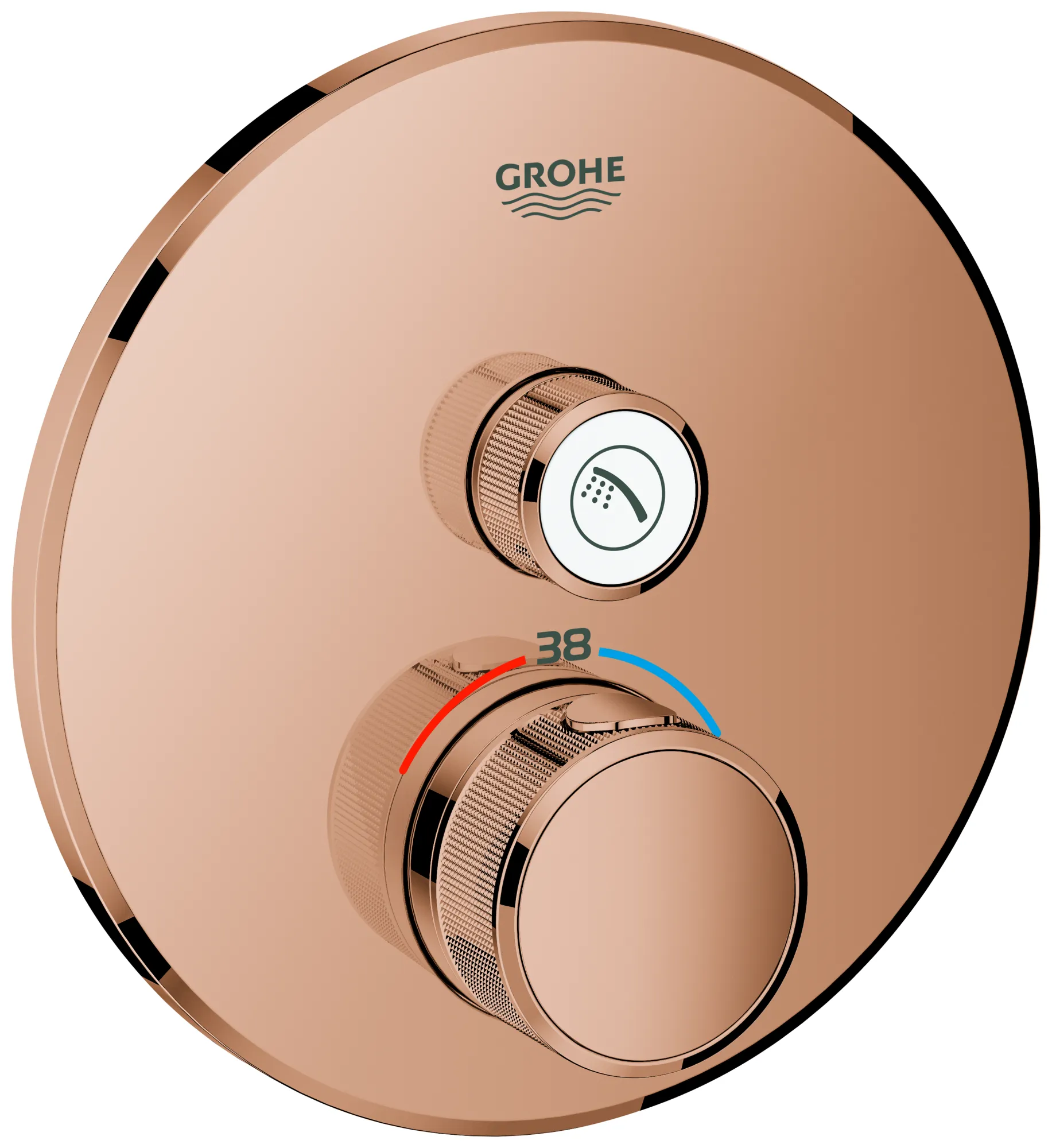 Thermostat Grohtherm SmartControl 29118, mit einem Absperrventil, Fertigmontageset für Rapido SmartBox, Wandrosette rund, chrom Thermostat Grohtherm SmartControl 29118, mit einem Absperrventil, Fertigmontageset für Rapido SmartBox, Wandrosette rund, chrom