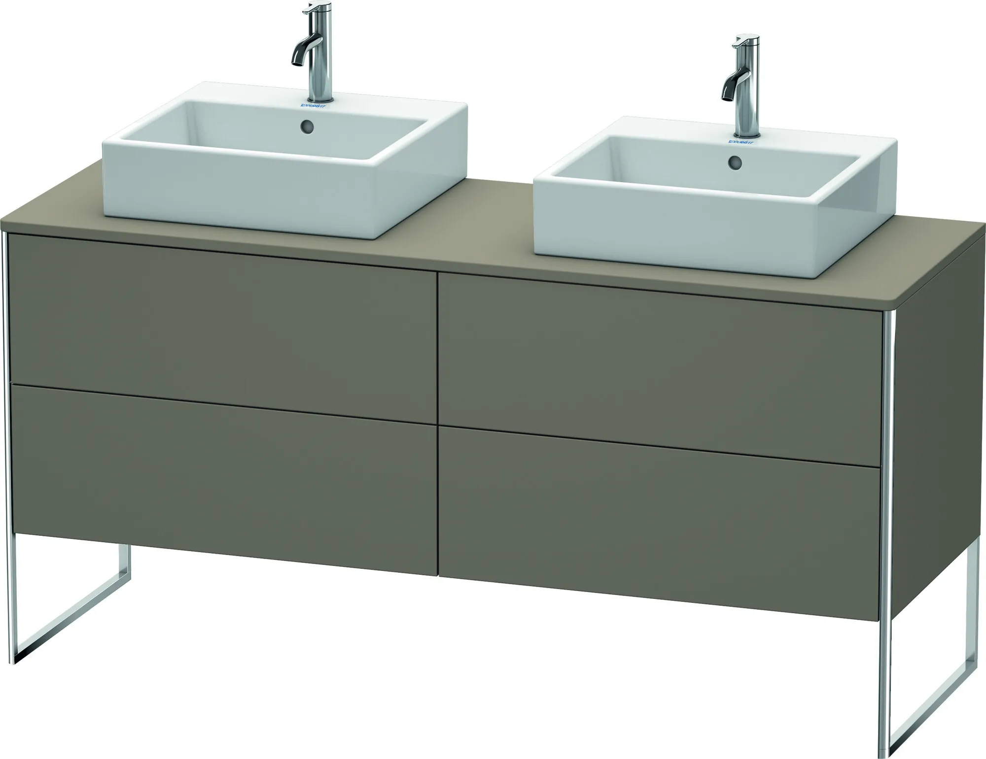 Duravit Waschtischunterschrank bodenstehend „XSquare“ 160 × 77,8 × 54,8 cm Flannel Grey Seidenmatt Duravit Waschtischunterschrank bodenstehend „XSquare“ 160 × 77,8 × 54,8 cm Flannel Grey Seidenmatt