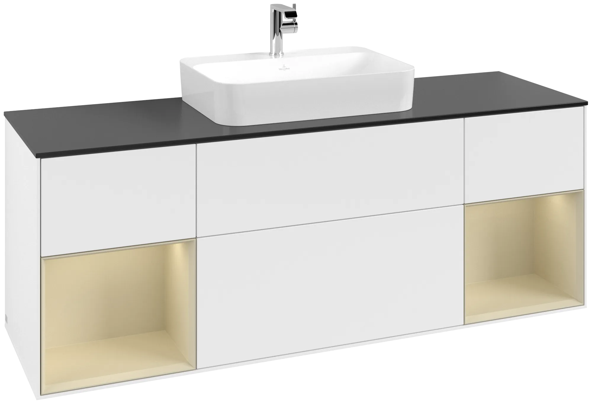 Villeroy & Boch Waschtischunterschrank „Finion“ für Schrankwaschtisch 1600 × 603 × 501 mm White Matt Lacquer, für Becken mittig
