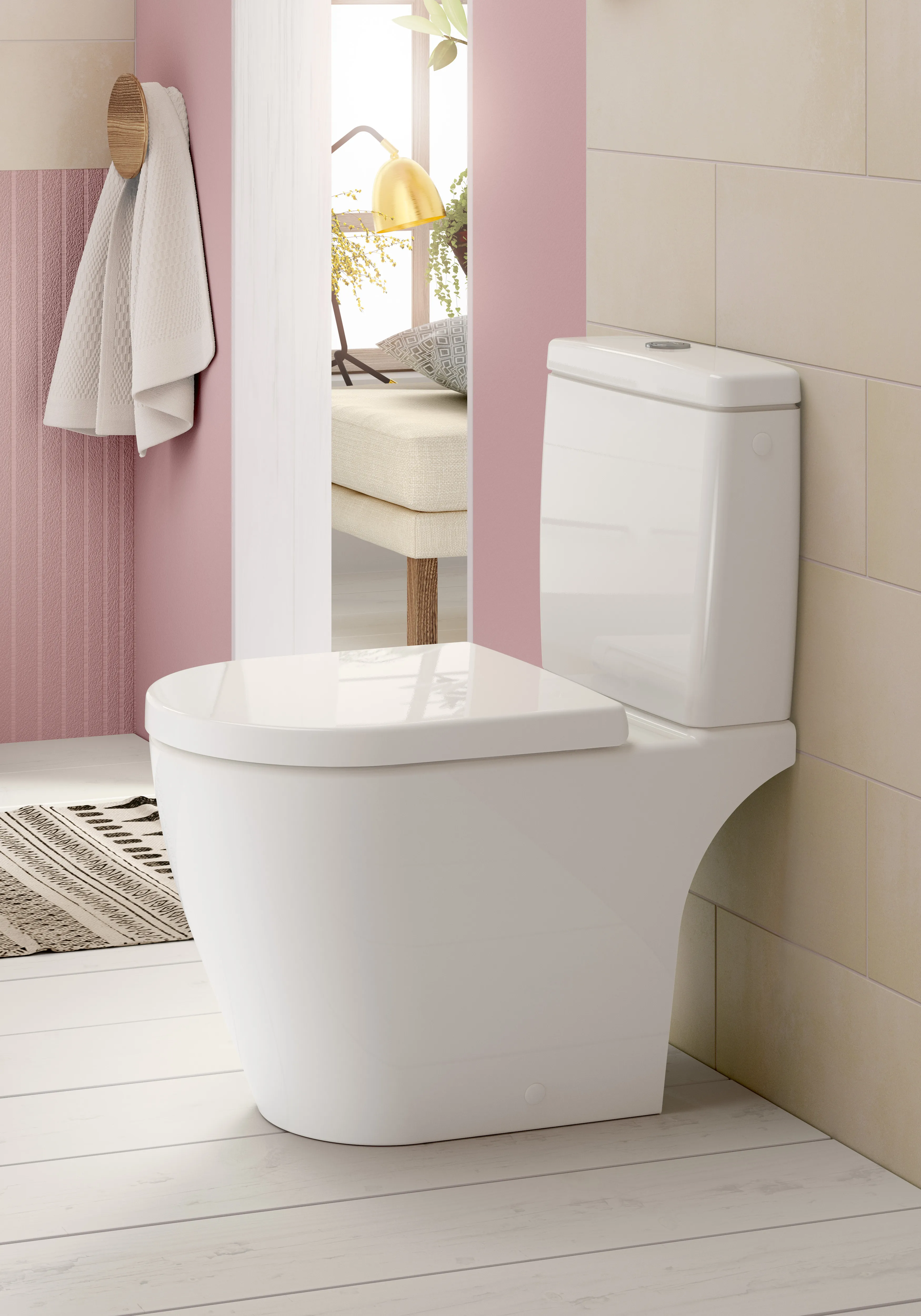 Stand-Tiefspül-WC DirectFlush „Avento“ 37 × 41 × 64 cm in Weiß Alpin, ohne Spülrand