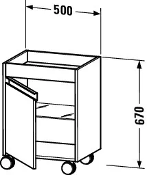 Duravit Rollcontainer „Ketho“ 50 × 67 × 36 cm in Betongrau Matt