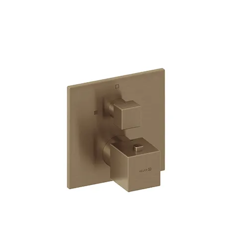 Kludi DECUS Unterputz-Brause-Thermostat-Armatur, Feinbau-Set mit Funktionseinheit Brushed Bronze, Artikel- Nr. 54885N175