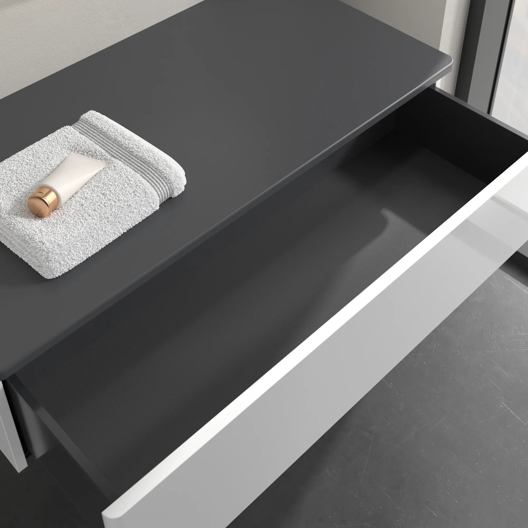 Villeroy & Boch Sideboard Antao K40 - Eckig, Glossy White Lacquer, 1.000 x 268 x 500 mm, Wandmontage
