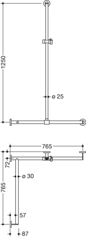 HEWI Haltegriff Ausführung links „System 900“ in Weiß tiefmatt / Chrom HEWI Haltegriff Ausführung links „System 900“ in Weiß tiefmatt / Chrom