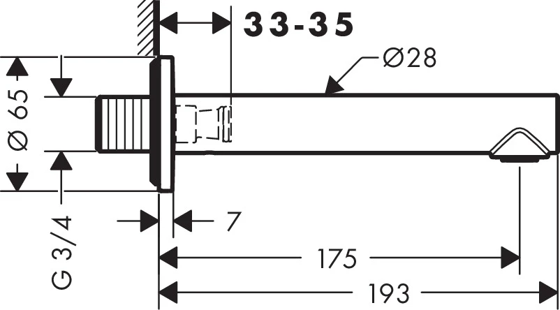 Wanneneinlauf Axor Uno chrom Wanneneinlauf Axor Uno chrom